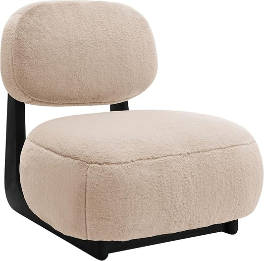 Coaster Home Furnishings - Duffie - Upholstered Armless Accent Chair with Oval Back Thick Seat Cushion and Horizontal Support - Living Room - Camel - 903097