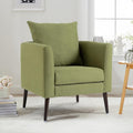 29.5 Wide Fleece Accent Barrel ChairFabric Upholstered Side Chair for Living Room BedroomModern Round Club ChairPadded Single Armchair with Pillow for Indoor (Barrel Olive Green)