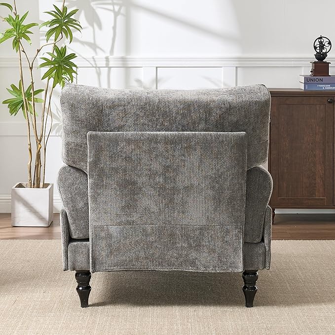Chaise Lounge Chair Indoor Modern Leisure Sleeper Sofa Chair w/Double Deep Cushion Accent Upholstered Reading Side Armchair Recliner Arm Chairs for Living Room &amp Bedroom Easy Assembly
