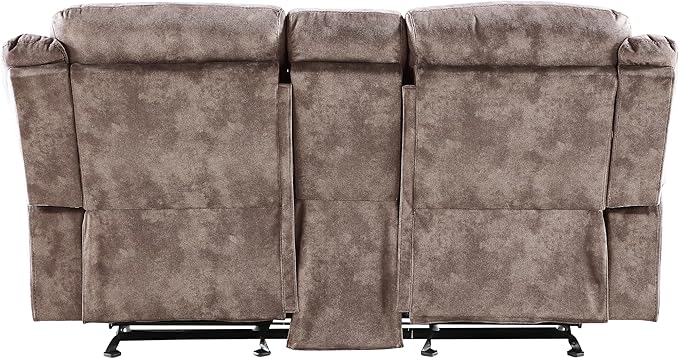 Acme Zubaida Reclining Loveseat with USB Dock and Console in Chocolate Velvet