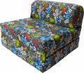 D&ampD Futon Furniture Sleeper Chair Folding Foam Beds Portable Studio Guest Sofa Bed 6 x 48 x 72 Hawaii Tropical Flowers Blue