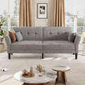 GarveeHome 89 Futon Sofa Bed Convertible Sleeper Sofa with Adjustable Backrest &amp Armrest Modern Futon Couch Bed Loveseat Sleeper for Living Room Bedroom Apartments Grey
