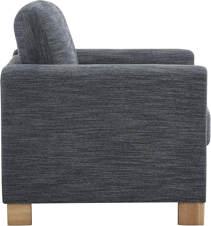 Christopher Knight Home Atkin Upholstery Accent Chair Fabric Club Chair Square Armchair Cozy Seating Lounge Chair with Backrest Single Sofa Chair Reading Chair for Living Room Home Rest Charcoal