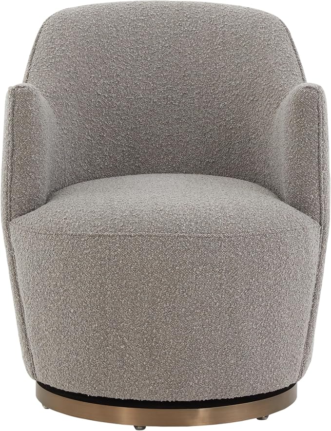 SAFAVIEH Couture Collection Christian Light Grey Boucle Swivel Accent Chair (Fully Assembled)