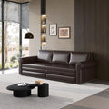 healthomse 93.7 King Size Pull Out Sofa Bed 3-in-1 Faux Leather Convertible Sleeper Sofa with Ultra Rolled Armrests Tufted Modern Sofa with 3 Pillows for Bedroom Living Room Apartment