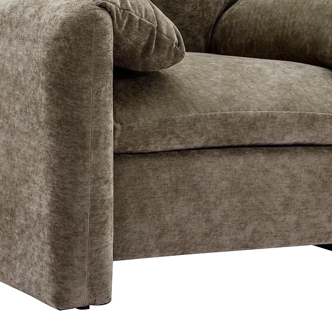 Single Sofa Armchair Made of Chenille Modern Style Accent Chair Lounge Chair 38.6'' Wide for Living Room Bedroom Green