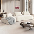 139 Modern Curved Sofa Cloud Sectional Couch with Adjustable Backrest Oversized Deep Seat Compressed Couch for Living Room Apartment No Assembly Required Chenille Fabric (Beige)