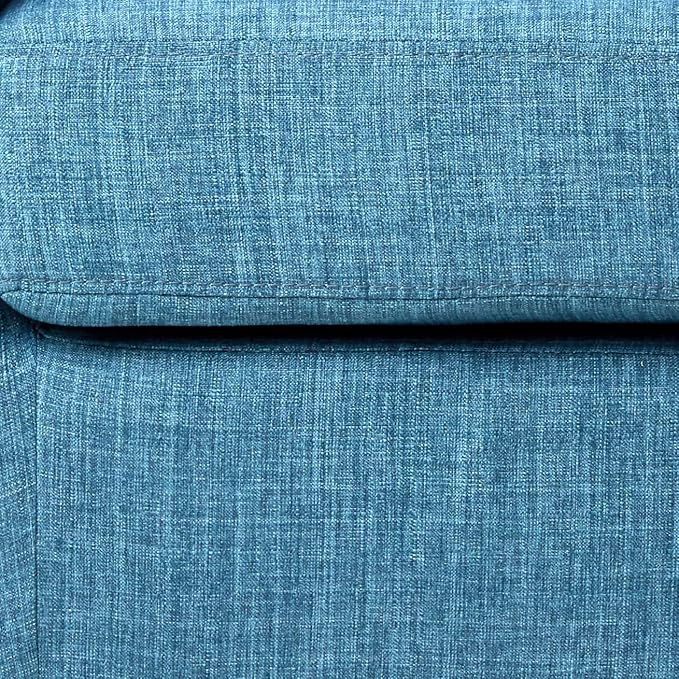 OSP Home Furnishings Ethan Tub Accent Chair with Dark Espresso Wood Legs Blue Denim Fabric