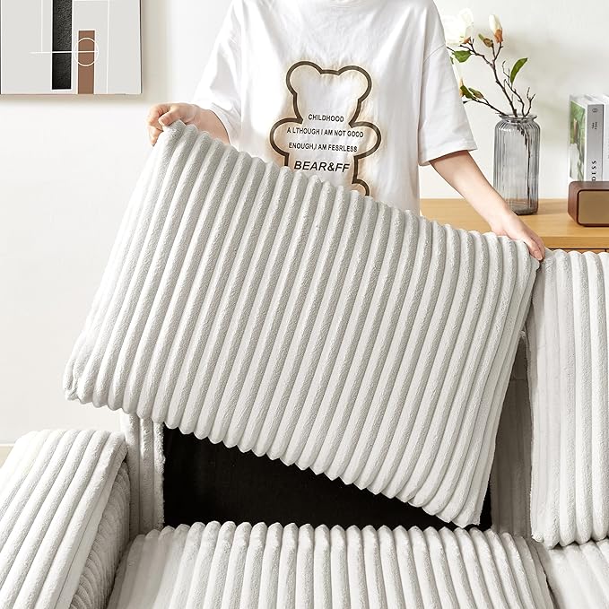 Sheng &amp Far Corduroy Loveseat Sofa Set with Storage Armrests and USB Charging Port 71 Wide Begie