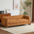 Christopher Knight Home Almab 82 Inches Sofa Couch Cozy Boucle Upholstered 3-Seater Sofa Wood Frame Couch Comfy Couches for Living Room and Office Modern Sofa Caramel Brown