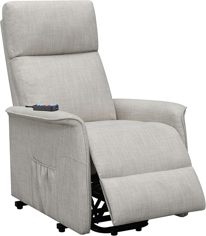 Coaster Home Furnishings - Henrietta - Fabric Upholstered Power Lift Massage Chair with Heat &amp Massage Functions USB Charging Port and Wired Remote - Living Room - Beige - 609407P