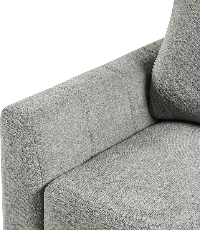 90 L-Shaped Sectional Sleeper Sofa with Reversible Storage Chaise Warp-Knitted Fabric Upholstered Modular Couch with Drop-Down Center Back Cushion with Dual Cup Holders for Living Room (Grey-10)