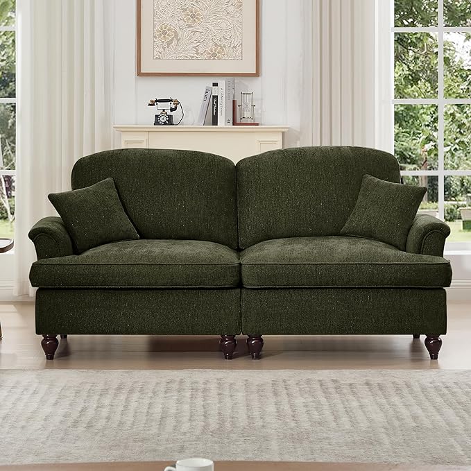 KEIKI 76 2Seat Modular Velvet Sofa Couch for Garden Home Small Space Style Conscious Nature Lovers Warm Inviting Comfy Supportive Rest Space Elegant Premium Premium Design Green