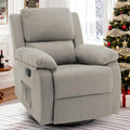 Recliner Chair 360 Swivel Rocker Chair for Adults Small Rocking Recliner for Small Spaces Upholstered Fabric Glider Recliner Nursery (Swivel Rocker Recliner Light Khaki)