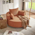 360° Swivel Chair Accent Chair with 3 Removable Pillows Modern Chenille Fabric Barrel Chair Swivel Round Sofa Chair for Living Room Bedroom Office and Hotel