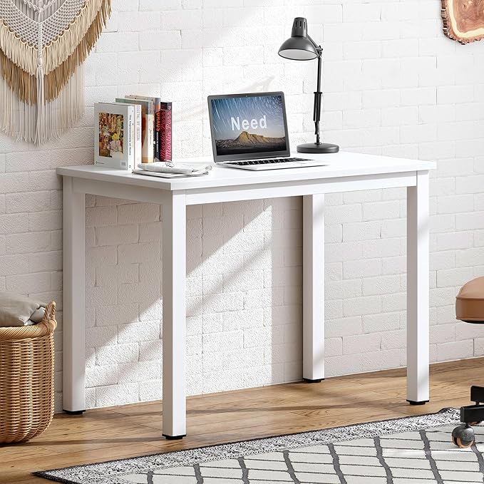 Need Small Table - 31.5 Inch Study Desk for Narrow SpacesSturdy and Heavy Duty Study Workstation for Laptop-Easy Assembly Homework Desks AC3DW8040