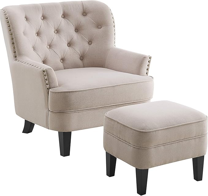 Rosevara Atlas Accent Chairs for Living Room Furniture Living Room Chairs Reading Chair for Room Arm Chairs for Living Room Comfy Chair for Bedroom Small Accent Chairs for Bedroom Velvet Light Cream