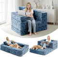 HABUTWAY Convertible Sofa Bed 3-in-1 Futon Sofa Bed with Pillow Foldable Pull Out Floor Sofa Bed with Removable Cover Plush Boneless Couch for Living Room/Bedroom/Dorm