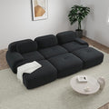 117 Boneless Couch Comfy Sleeper Sofa Bed for Living Room Compressed Sofa with Deep Seat Corduroy Cloud Couch with Ottoman No Assembly Needed