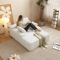 67'' Chaise Lounge Chair Indoor Oversized Boneless Sofa Bed Fluffy Corduroy Sleeper Sofa for Apartment Bedroom Living Room Comfy Cloud Boneless Couch Reading Recliner No Assembly Beige