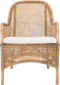 Safavieh Home Collection Charlie Cushioned Accent Chair Dark Natural/White