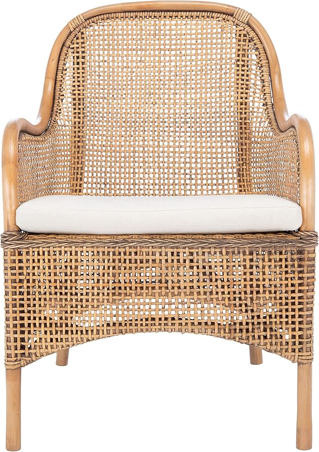 Safavieh Home Collection Charlie Cushioned Accent Chair Dark Natural/White
