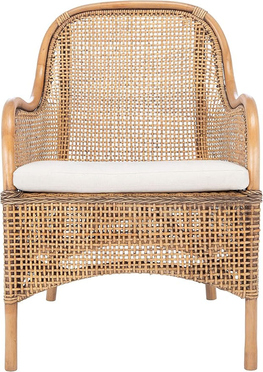Safavieh Home Collection Charlie Cushioned Accent Chair Dark Natural/White