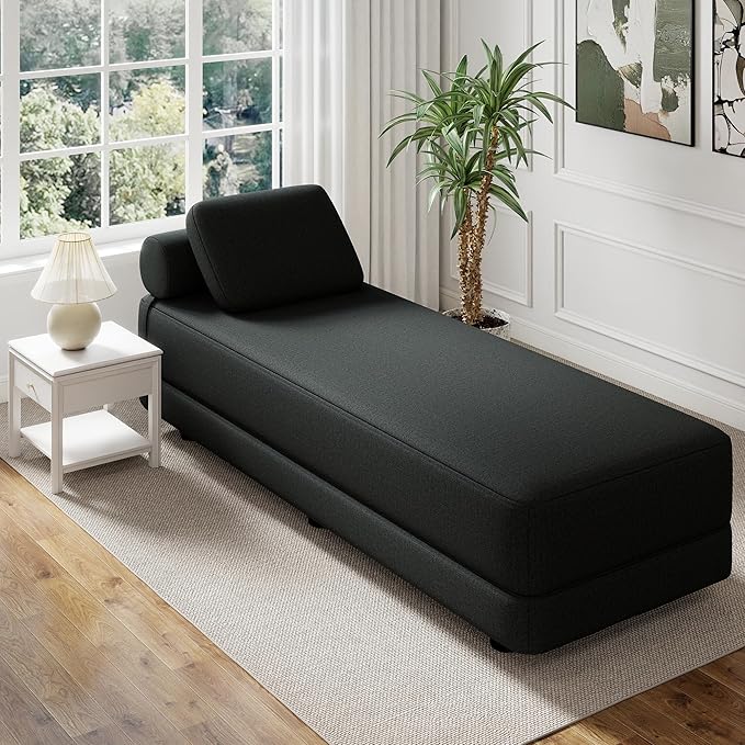 Upholstered Daybed30'' Wide Convertible 60 Day Bed Twin to QueenExtendable Sofa Bed for Small SpaceGuest Room Living Room or Office (Charcoal)
