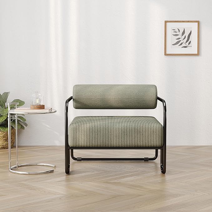Living Room Iron Sofa Chair Lazy Individual Chair Balcony Leisure Chair (Color: Brown)