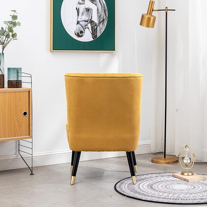 Elon Contemporary Velvet Upholstered Accent Chair Gold