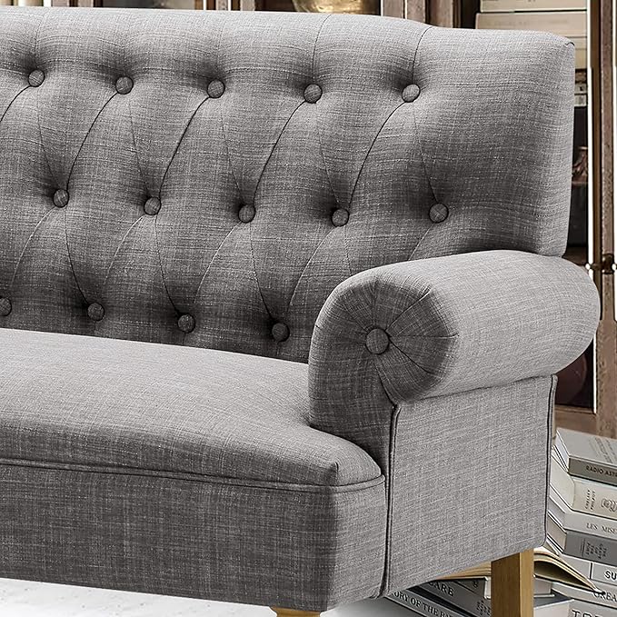 Rosevera Celino Loveseat Sofas for Living Room Loveseat Couch for Living Room Couch in a Box Sofa para Sala Love Seats Furniture Sofa in a Box Long Couches for Living Room SetteeLinenDove Gray