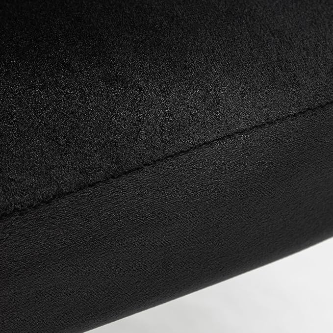 Modern Velvet Accent Chair for Living Room Bedroom Entryway or Small Spaces with Channel-Tufted Design Comfortable and Trendy Armless Seat Black