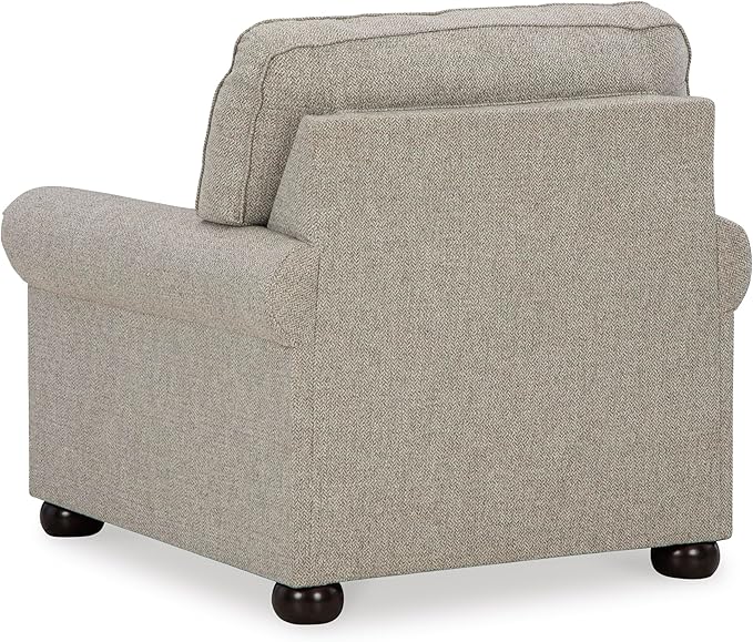 Signature Design by Ashley Gaelon Transitional Upholstered Chair with Nailheads Light Gray