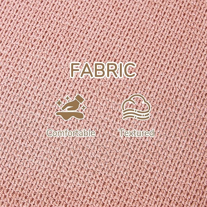 Peace nest Modern Accent Chair Comfy Living Room Suspended Chair Bedroom Armchair with Mental Frame Comfortable Upholstered Cushion for Balcony Lounge Reading Meeting Room Pink