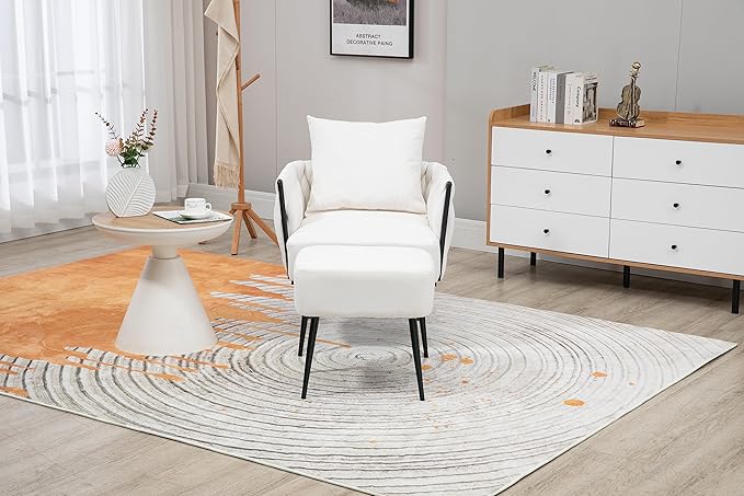 Velvet Accent Chair Modern Upholstered Armchair Tufted Chair with Metal Frame Single Leisure Chairs for Living Room