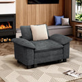 53.5 Cloud Modular Sectional Single Sofa Deep Seat Armchair with Plush Chenille &amp Removable Arms for Living Room Cyan
