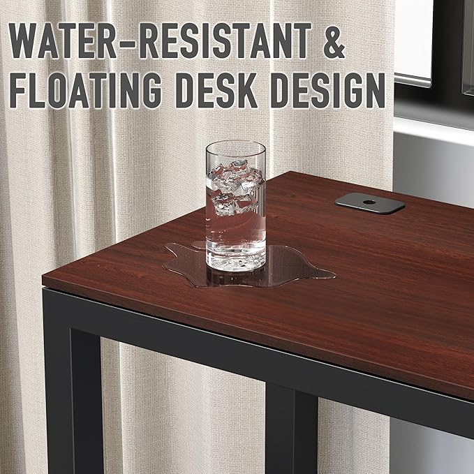SHW 55-Inch Commercial-Grade Office Computer Desk Cherry