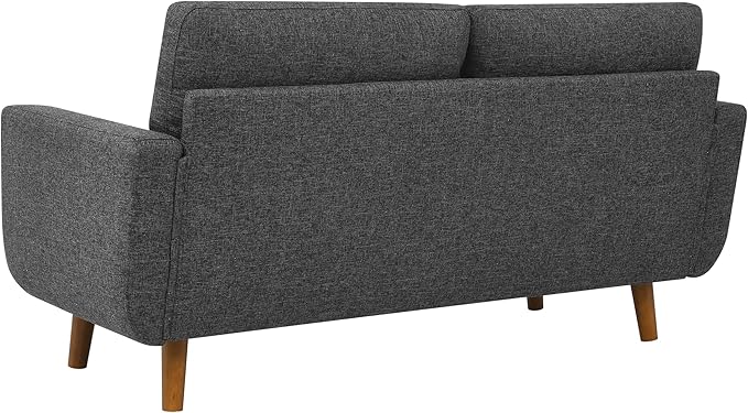 67.7'' Mid-Century Modern Loveseat Sofa Comfy Cloud Couch with Button Tufted Design Small Space Sofa for Bedroom Office Apartment (Dark Gray)