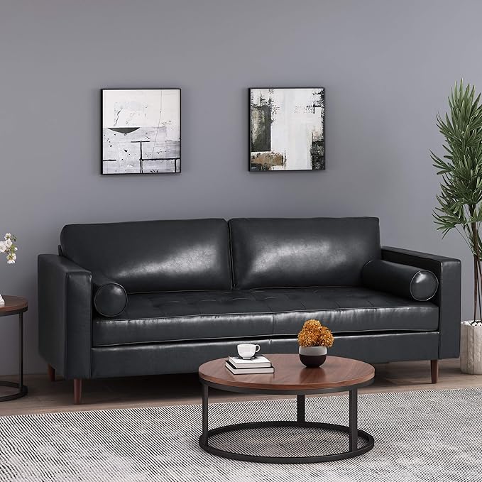 Christopher Knight Home Malinta Sofas Midnight Black + Espresso