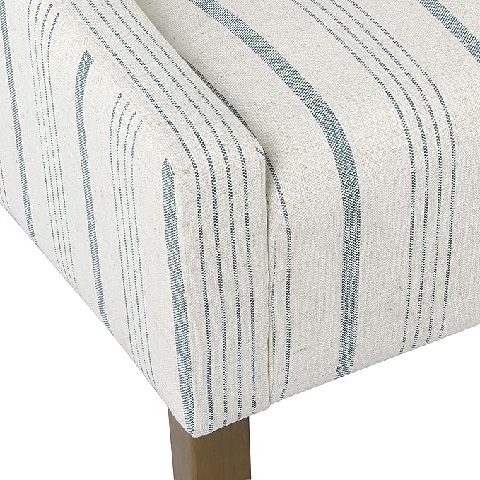 Homepop Home Decor Upholstered Classic Swoop Arm Accent Chair Accent Chairs for Living Room &amp Bedroom Decorative Home Furniture Ivory &amp Gray Stripe