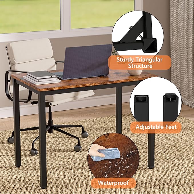 Computer Desk for Small SpaceModern Simple Laptop DeskComputer Table Study Writing Desk for Home OfficeDining RoomLiving Room (Brown 39.37 * 23.62 * 29.52in)