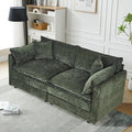 Setawix Chenille Loveseat Sofa Couch with Deep SeatLarge 2 Seater Cloud Couches for Living Room77.16 Roomy Cloud SofasModular Sectional 2 Seat Sofa with Pillows for Bedroom. (Green 2 Seater)