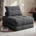 Folding Sofa Bed Fold Out Chair Bed with Pillow Convertible Sleeper Chair for Living Room/Guest Room Foldable Lazy Sofa Bed Floor Chair Comfy Teddy Velvet Couch Bed Grey