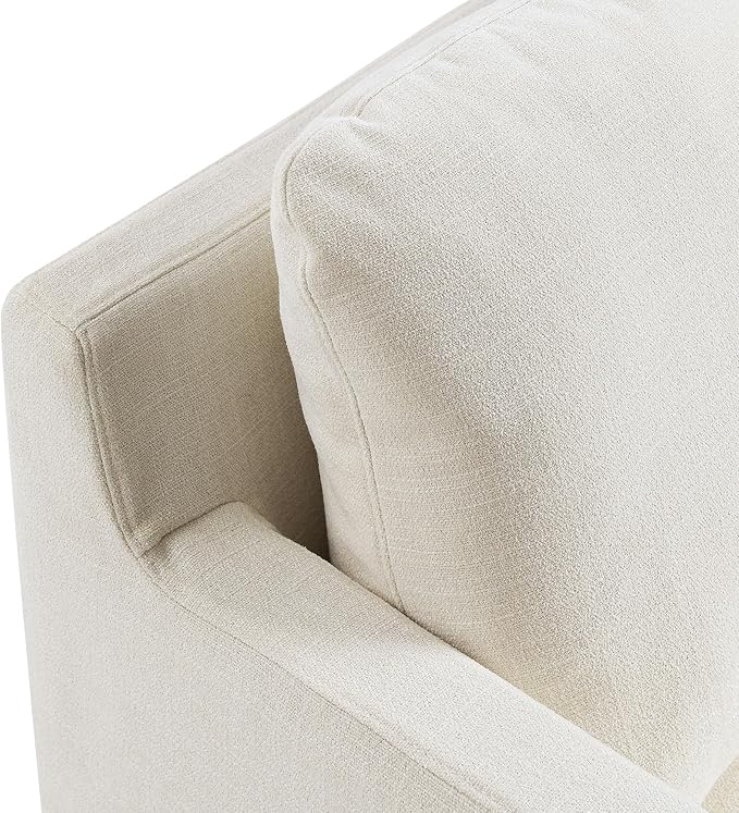 Modway Serene Swivel Accent Armchair in Salt - Modern Fabric Upholstered Chair - Slipcovered Armchair - Swivel Chair for Living Room or Bedroom