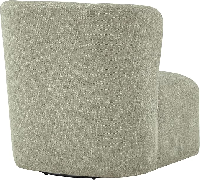 OSP Home Furnishings Lucia Modern Barrel Swivel Accent Chair Fog Fabric