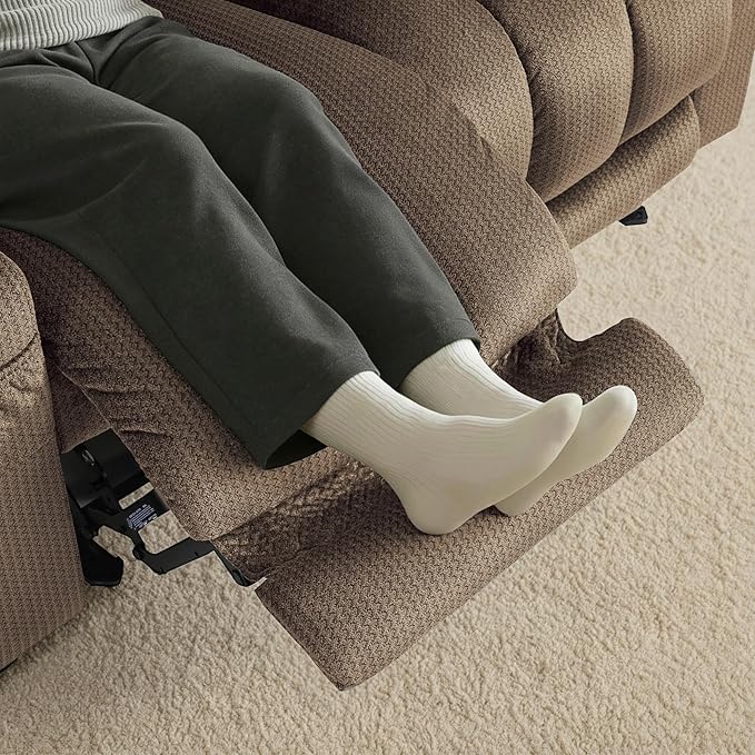 MCombo 55.9 Zero Gravity Power Loveseat Recliner with Heat and Vibration Massage Reclining Loveseat Sofa with USB Ports Cup Holders for Living Room Fabric PR648SET (Dark Brown)
