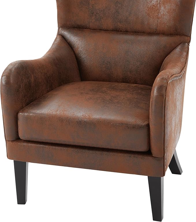 Christopher Knight Home Lorenzo Fabric Studded Club Chair Brown 36D x 26.75W x 41.5H in