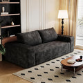 KEIKI 71 Corduroy Loveseat Sofa Deep Seat 3-Seater Couch with Adjustable Arms Comfy Cushions Modern Upholstered Love Seat for Small Spaces No Assembly Required Black