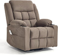 Swivel Recliner Chair for Adults with Massage and HeatManual Glider Rocking Recliner Chair with Cup Holds and PocketsReclining Rocker Chairs for Living Room R8817 (Coffee)