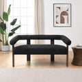 GDFStudio 53.25 Loveseat Sofa with Round Boucle Rrmrest Lightweight Upholstered Small Couch with Rubber Wood Frame Modern Couch with Deep Seat for for Living Room Bedroom Black